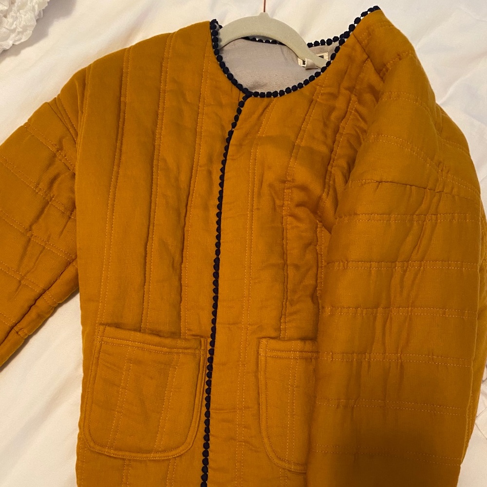 Mo Vint New York mustard teddy jacket
